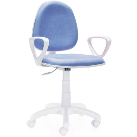 Silla De Escritorio Giratoria Modelo Dolphin Azul / Estructura Blanca. OK1229