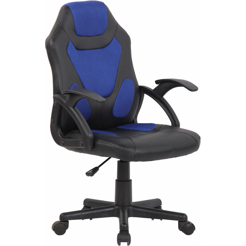 

Silla De Escritorio Infantil Dano En Simil Cuero & Microfibra Negro/azul