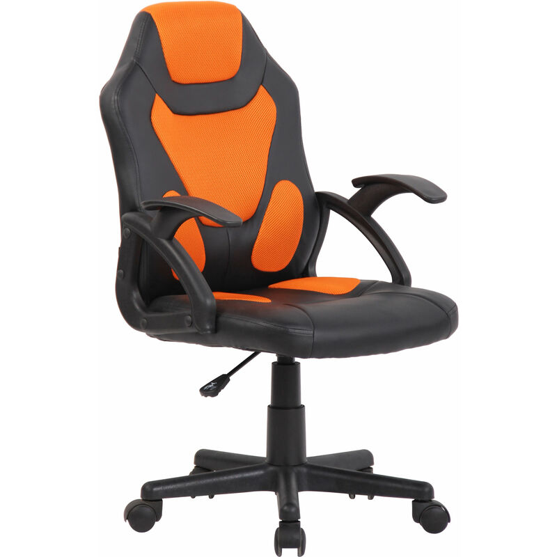 

CLP - Silla De Escritorio Infantil Dano En Simil Cuero & Microfibra Negro/naranja