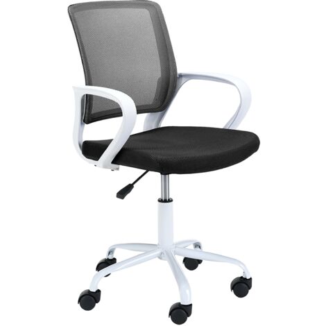 Silla de escritorio infantil FD6 de tela Blanco Negro