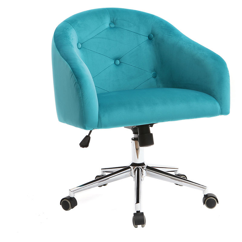 

Sillón de escritorio terciopelo azul turquesa SHARON