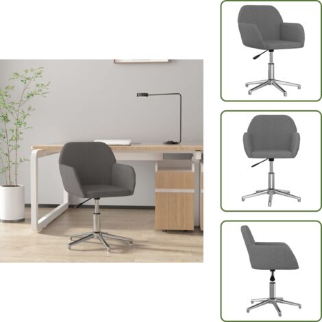 Silla de escritorio - vidaXL Silla de oficina giratoria de tela gris claro - Silla de oficina giratoria