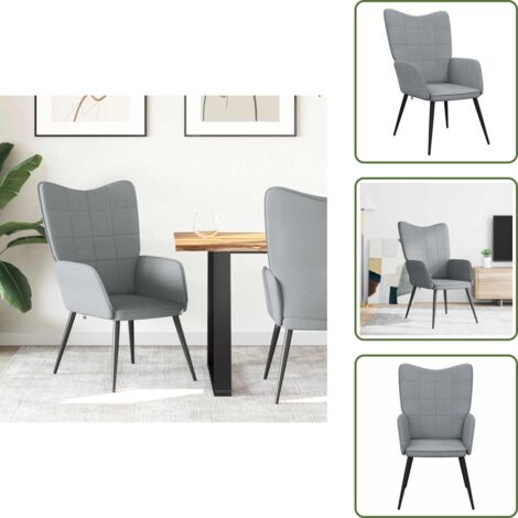 Silla de espuma - vidaXL Sillón de relax de tela gris claro - Silla de acero