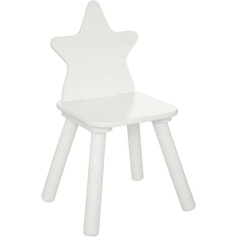 Silla De Estrella Para Niños De Madera Color Blanco