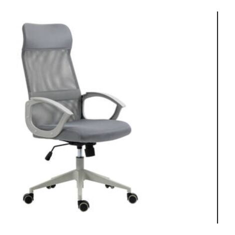 Silla de estudio con respaldo alto modelo Nueva Marsella acabado gris, 60cm(ancho ) 106-116cm(altura) 62cm(fondo)