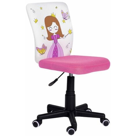Primy Silla de escritorio para niños, silla de estudio rosa para niños y  niñas con altura ajustable, sillas giratorias de malla para estudiantes de  4