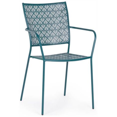 Silla de exterior apilable con reposabrazos Lizette Ocean