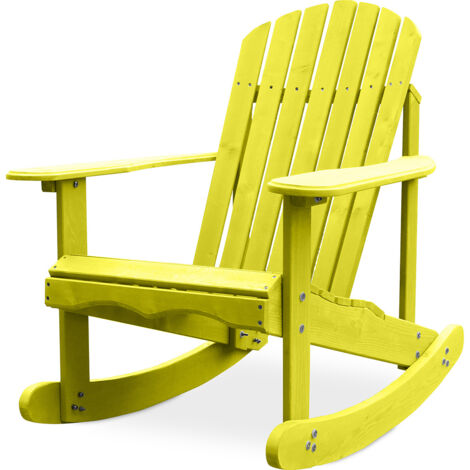 Silla de Exterior con Reposabrazos - Silla de Jardín - Mecedora de Madera - Adirondack