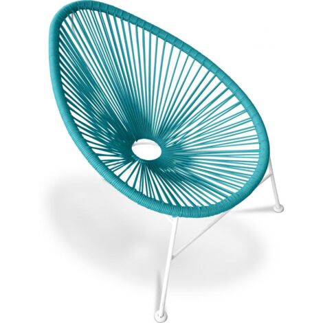Silla de Exterior - Silla de Jardín - Acapulco Turquesa - Acero, Mimbre sintético, Metal, Plástico - Turquesa