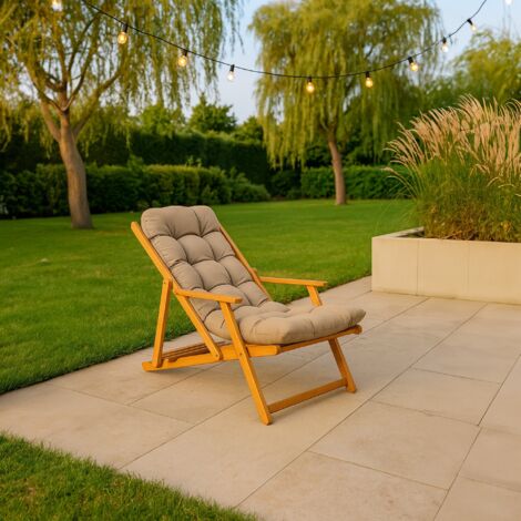 Silla de Exterior Stintino, Respaldo Reclinable, Marrón