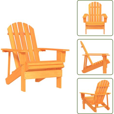 Silla de exterior - vidaXL Silla de jardín Adirondack madera maciza de abeto naranja - Silla de jardín ergonómica