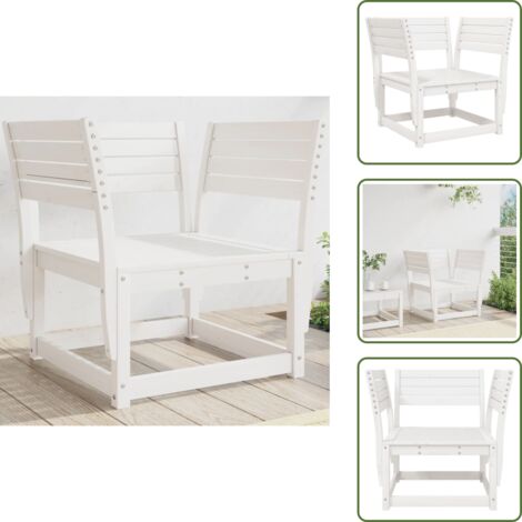 Silla de exterior - vidaXL Silla de jardín madera madera maciza de pino blanco - Diseño de listones