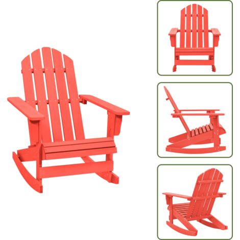 Silla de exterior - vidaXL Silla mecedora de jardín Adirondack madera maciza de abeto rojo - Silla de jardín de madera