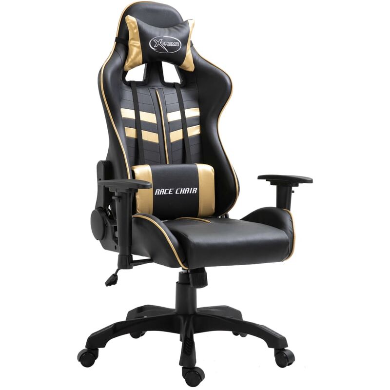 

Silla de gaming de cuero sintetico dorado