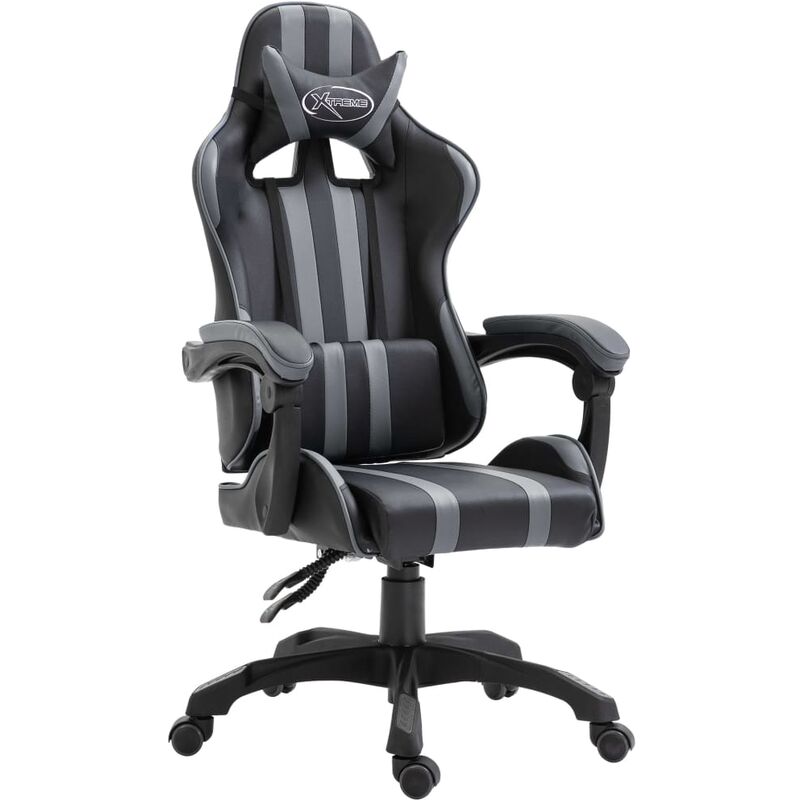 

Silla de gaming de cuero sintetico gris