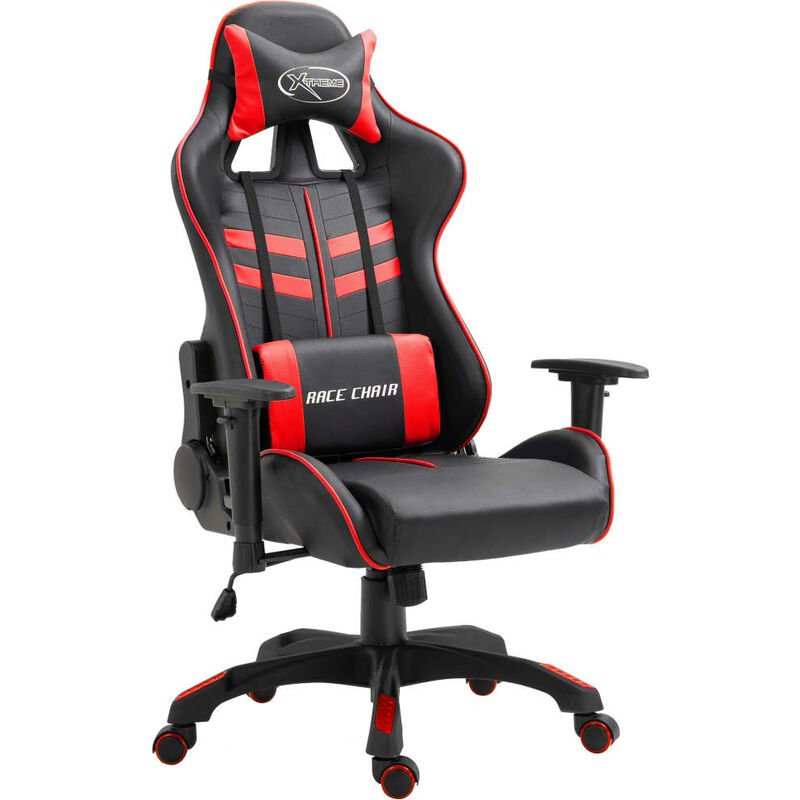 

Silla de gaming de cuero sintético rojo