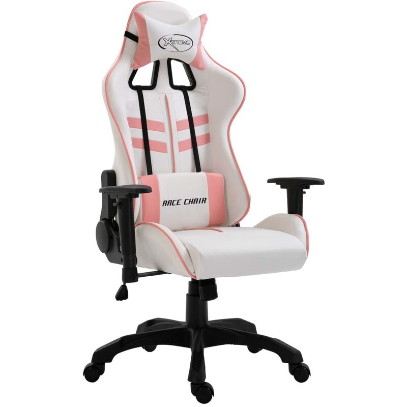 

Silla de gaming de cuero sintético rosa