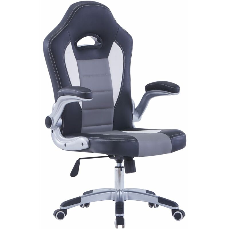 

Silla de gaming de cuero sintético negro - Negro