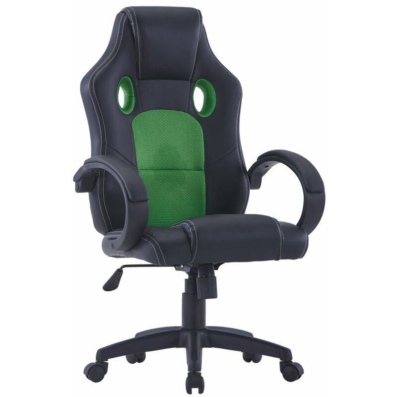 

Silla de gaming de cuero sintético verde - Negro