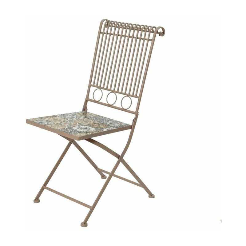 

Silla de hierro con mosaico de azulejos Toulouse