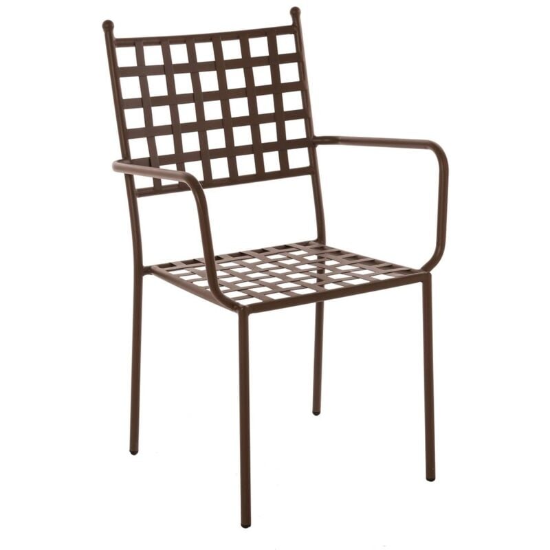 

Lolahome - Sillón de jardín Cartago apilable de hierro marrón óxido de90x55x56 cm