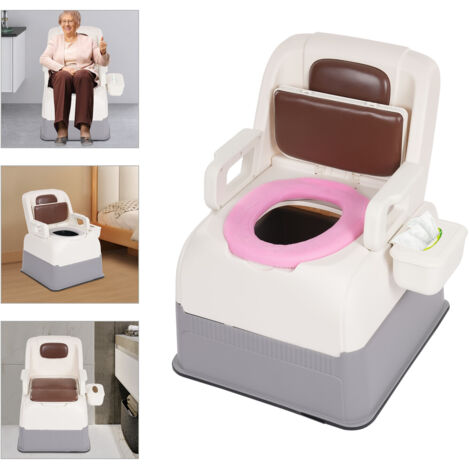Silla de inodoro, silla de ruedas para inodoro, silla de WC, silla de ducha con ruedas, silla de noche 100 kg