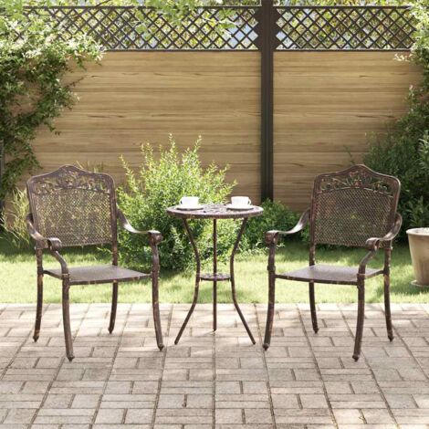 Silla de Jardín 2 pcs Bronce 55 x 56.5 x 91cm Aluminio vidaXL