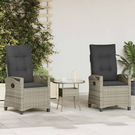 Silla de Jardín 2 pcs Gris Claro y Gris Oscuro 56 x 60 x 112 cm