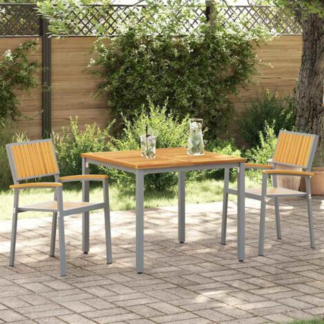 Silla de Jardín 2 pcs Marrón 56 x 57 x 87cm