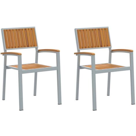 Silla de Jardín 2 pcs Marrón 56 x 57 x 87cm vidaXL