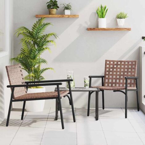 Silla de Jardín 2 pcs Negro 79 x 56 x 73.5cm ratán sintético vidaXL