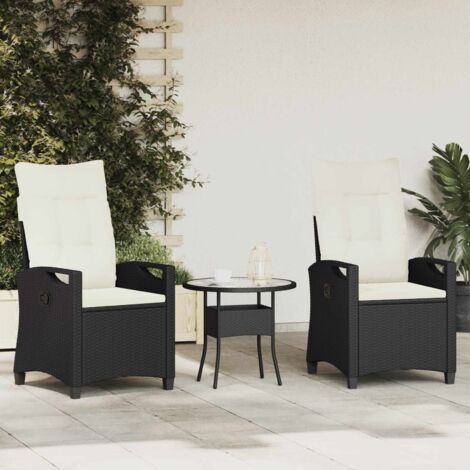 Silla de Jardín 2 pcs Negro y crema 56 x 60 x 112 cm