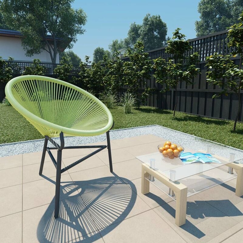 

Happyshopping - Silla de jardin Acapulco ratan sintetico verde
