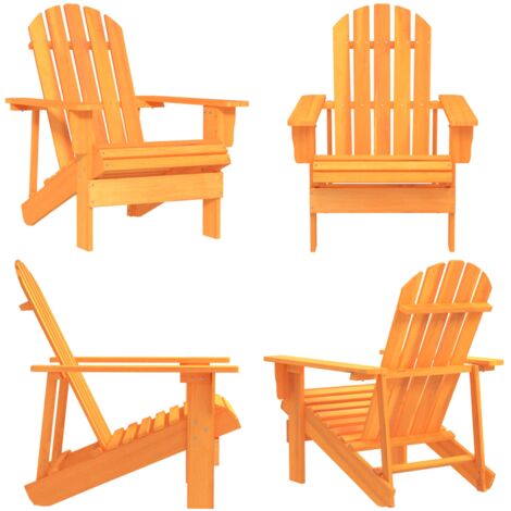 Silla de jardín Adirondack madera maciza de abeto naranja - Silla Adirondack - Madera maciza