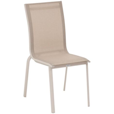 Silla de jardín apilable Axant lino y arcilla en aluminio tratado con epoxi - Hespéride