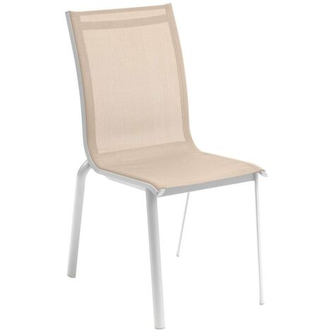 Silla de jardín apilable axant lino y blanco - Hespéride