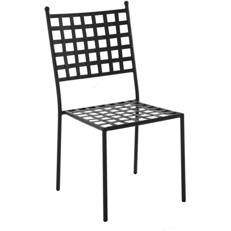 

Silla de jardín apilable Cartago de forja negra de 48x55x90cm