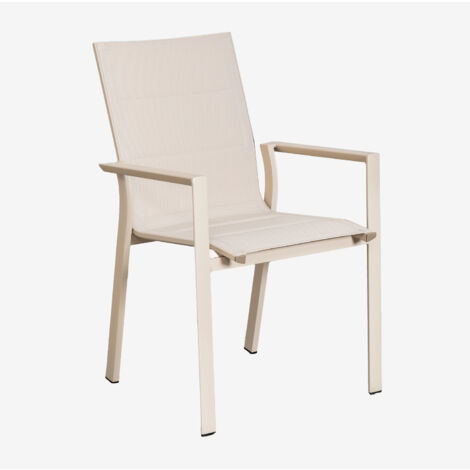 Silla de jardín apilable con reposabrazos en aluminio Karena SKLUM