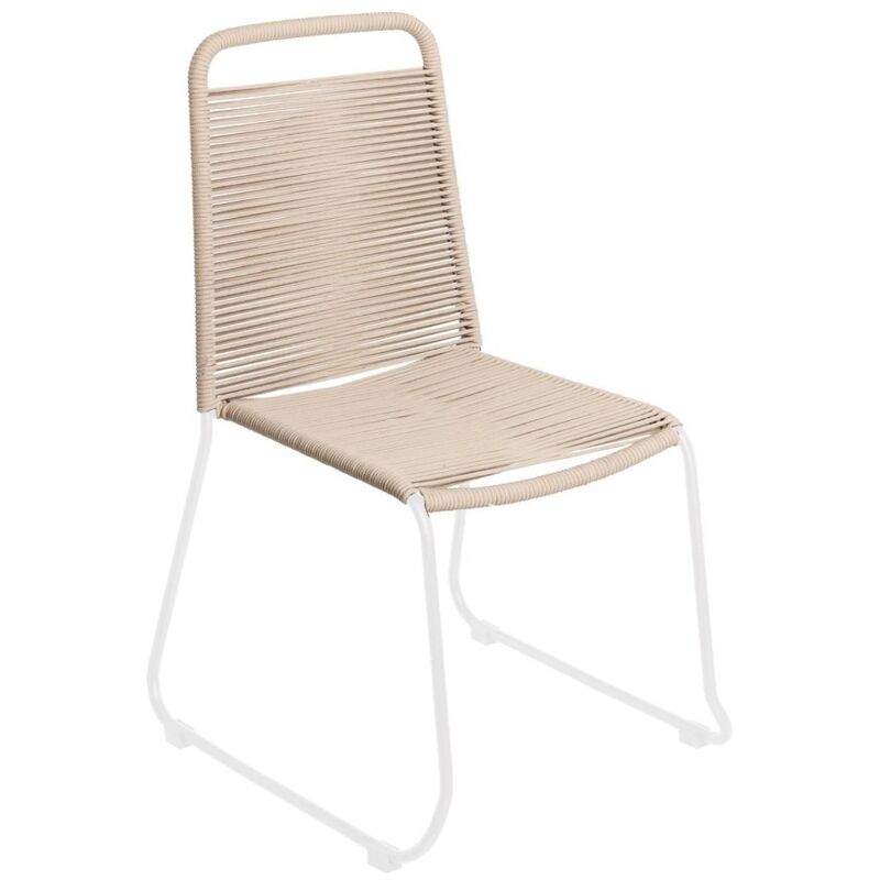 

Silla de jardín Antea apilable de cuerda y acero beige de 57x61x90 cm