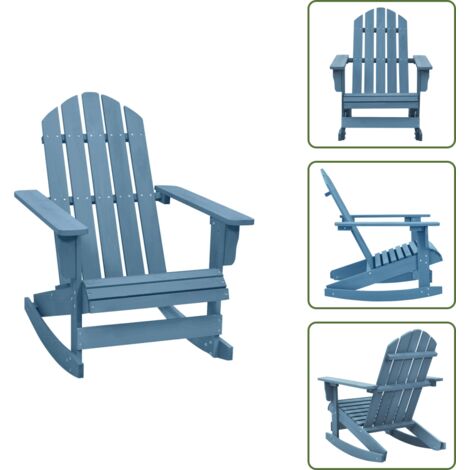 Silla de jardín azul - vidaXL Silla mecedora de jardín Adirondack madera maciza de abeto azul - Silla de jardín de abeto