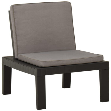 Silla de jardín con cojín plástico gris