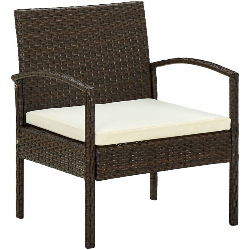 

Silla de jardin con cojin ratan sintetico marron