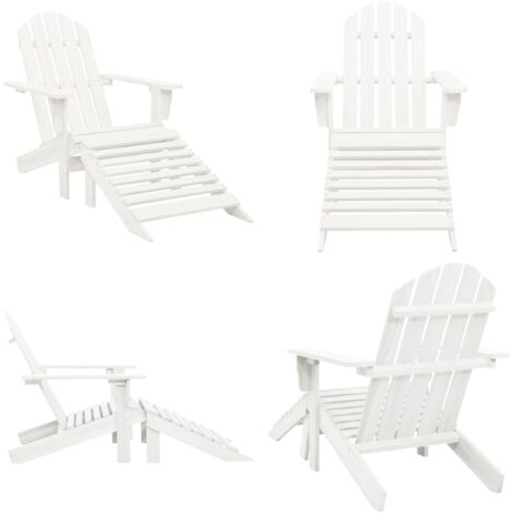 Silla de jardín con otomana madera blanca - Otomana - Madera