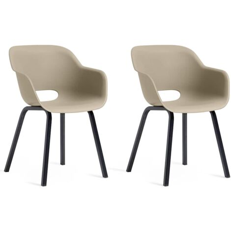 Silla de jardín  con patas de metal "Noa" 2 piezas Silver Sage Keter