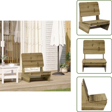 Silla de jardín con respaldo - vidaXL Silla de jardín madera de pino impregnada 60x64x70,5 cm - Silla de jardín rústica