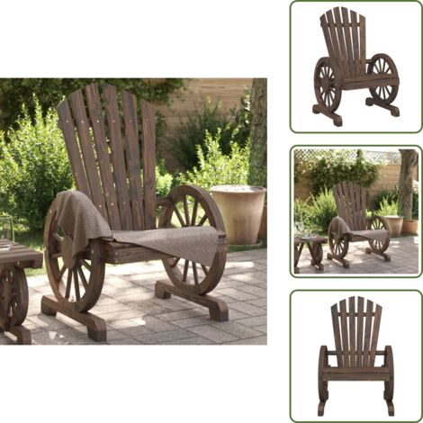 Silla de jardín de abeto - vidaXL Sillón de jardín Adirondack madera maciza de abeto - Silla de jardín ergonómica
