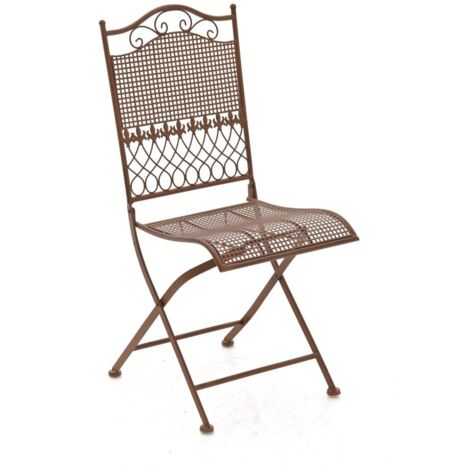 Silla de jardín de hierro forjado marrón envejecido MDJ10022
