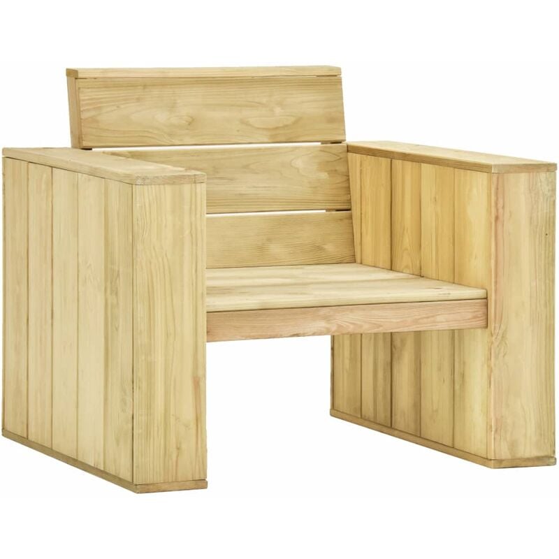 

Silla de jardín de madera de pino impregnada 89x76x76 cm