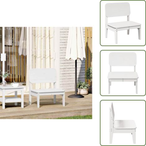 Silla de jardín de madera - vidaXL Silla de jardín madera maciza de pino blanco 60x52,5x72 cm - Silla de jardín blanca