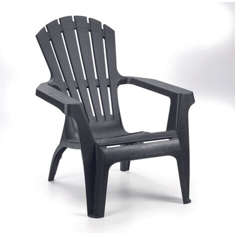 Silla de jardín de polipropileno antracita - 75x75x86 cm